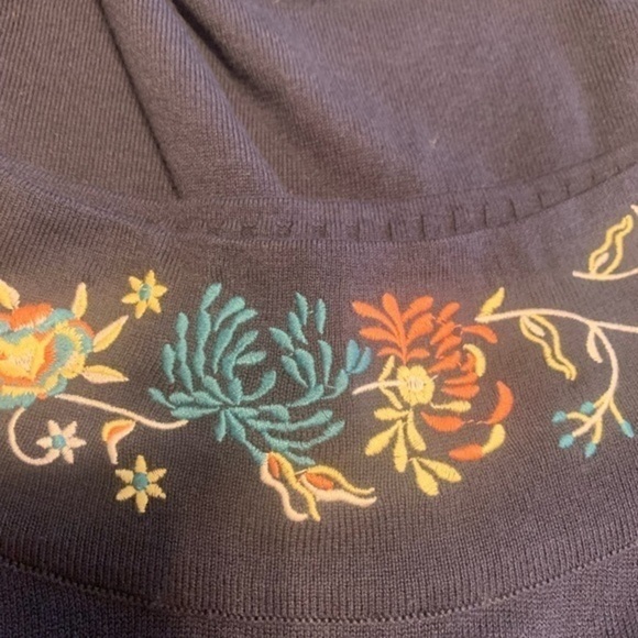 Christopher & Banks Navy Blue Embroidered Sweater - Picture 6 of 10